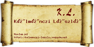 Kálmánczi László névjegykártya